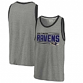 Baltimore Ravens NFL Pro Line by Fanatics Branded Iconic Collection Onside Stripe Tri-Blend Tank Top - Heathered Gray,baseball caps,new era cap wholesale,wholesale hats